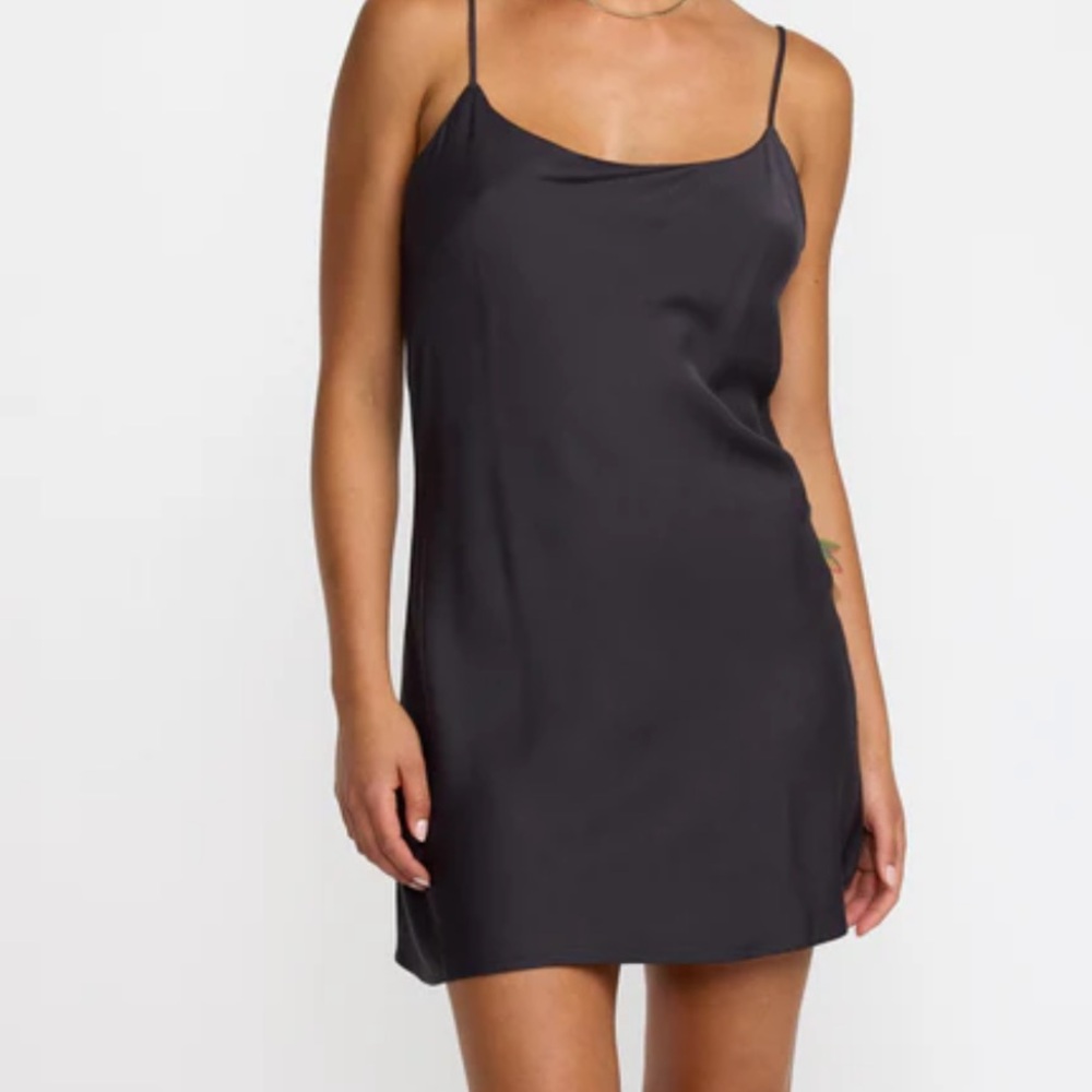 LOFT Black Slip Dress with Spaghetti Straps